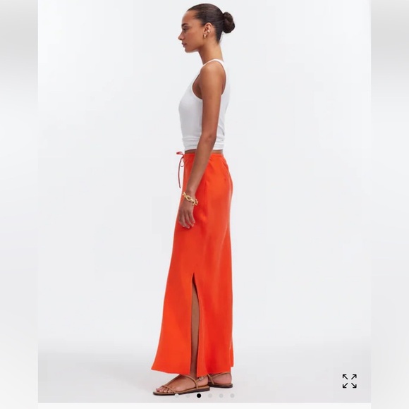 Madewell Tie-Waist Maxi Slip Skirt in Cupro Blend size 12 - Picture 8 of 9